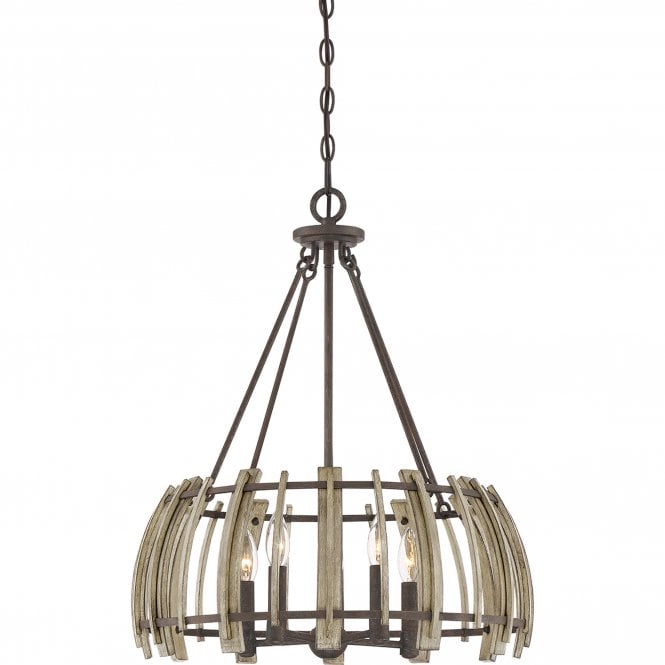 Wood Hollow 5 Light Pendant Rustic Black