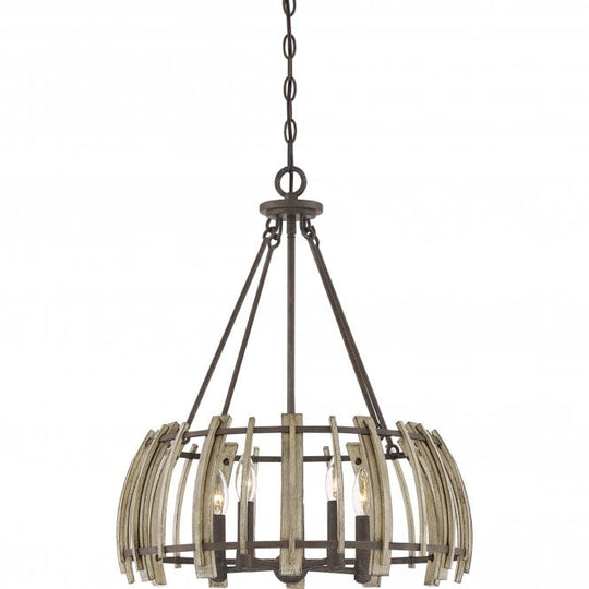 Wood Hollow 5 Light Pendant Rustic Black
