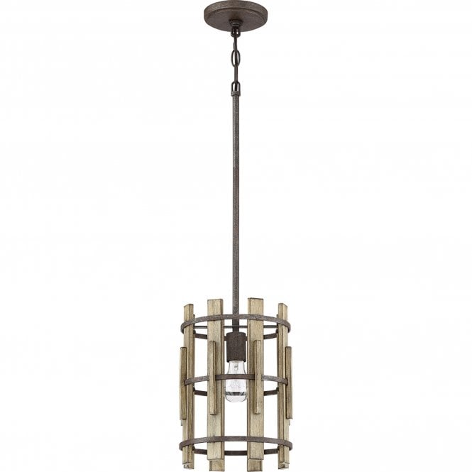 Wood Hollow Mini Pendant Rustic Black