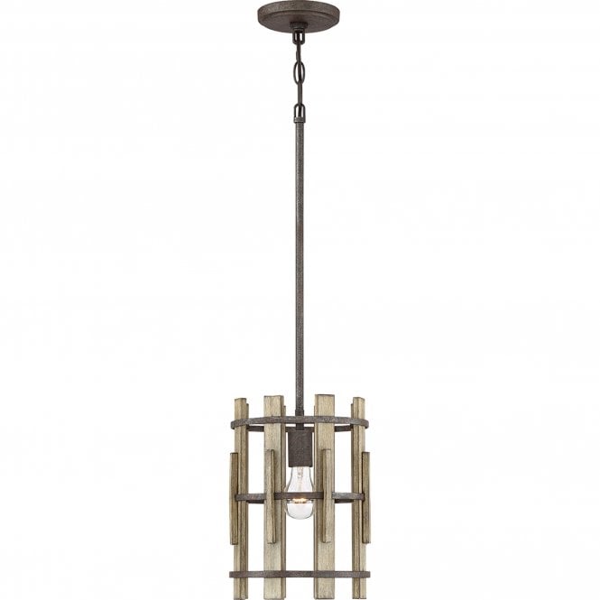 Wood Hollow Mini Pendant Rustic Black