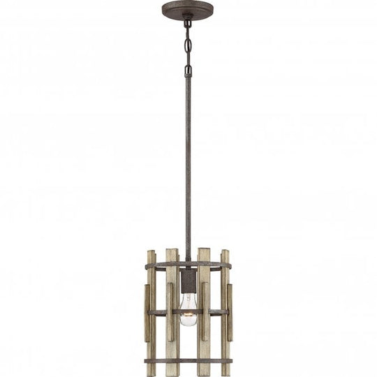 Wood Hollow Mini Pendant Rustic Black