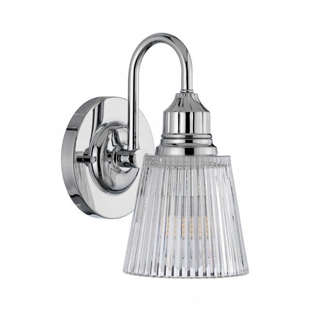 Addison Single IP44 Bathroom Wall Light in Polished Chrome