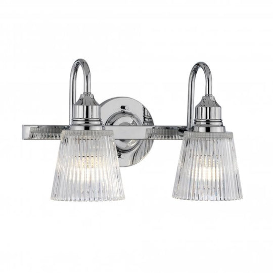 Addison Double IP44 Bathroom Wall Light in Polished Chrome