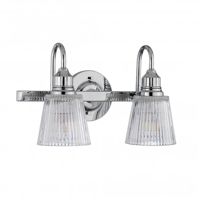 Addison Double IP44 Bathroom Wall Light in Polished Chrome