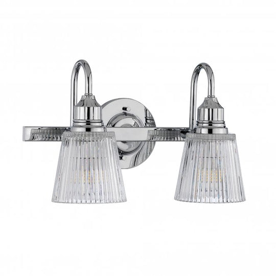 Addison Double IP44 Bathroom Wall Light in Polished Chrome
