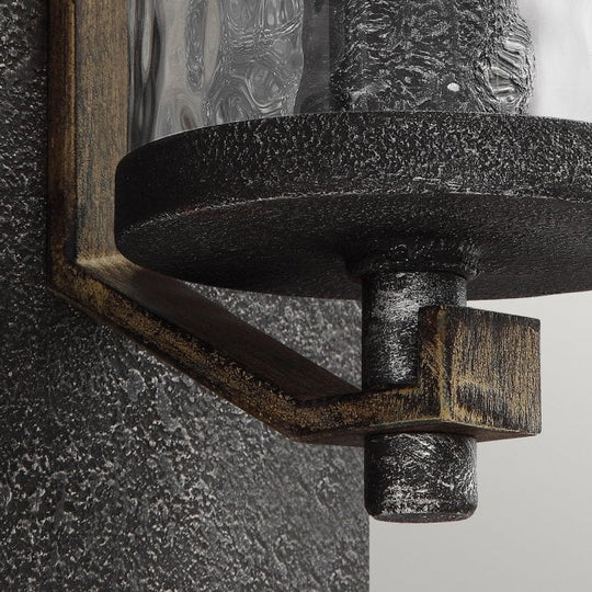 Angelo Single Wall Light In Distressed Weathered Oak / Slate Grey Metal