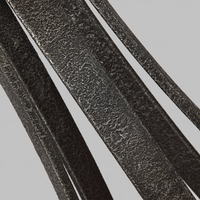 Angelo 5 Light Chandelier In Distressed Weathered Oak / Slate Grey Metal