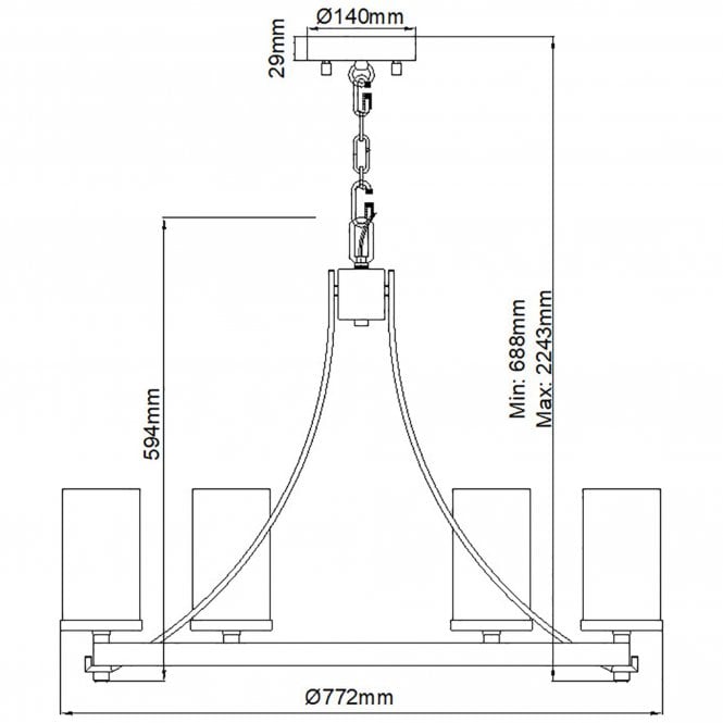 Angelo 6 Light Chandelier In Distressed Weathered Oak / Slate Grey Metal