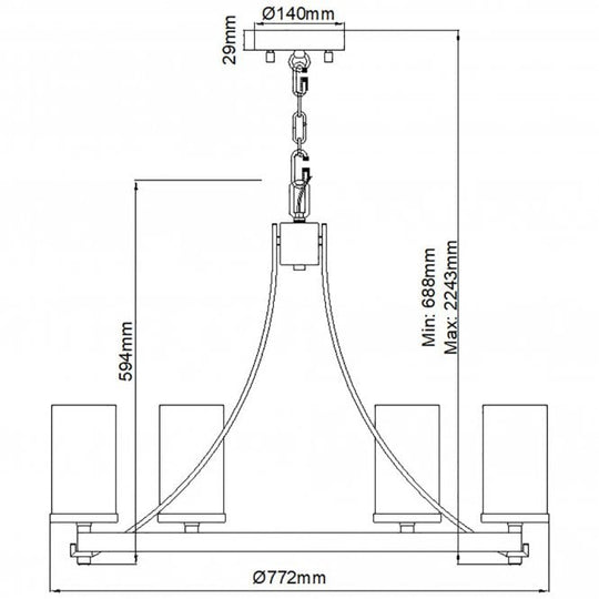 Angelo 6 Light Chandelier In Distressed Weathered Oak / Slate Grey Metal
