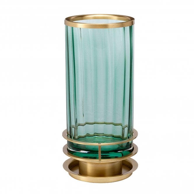Arno Table Lamp With Green Glass And Aged Brass Metal Work