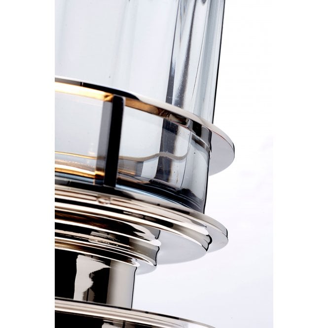 Arno Table Lamp With Smoked Glass And Polished Nickel Metal Work