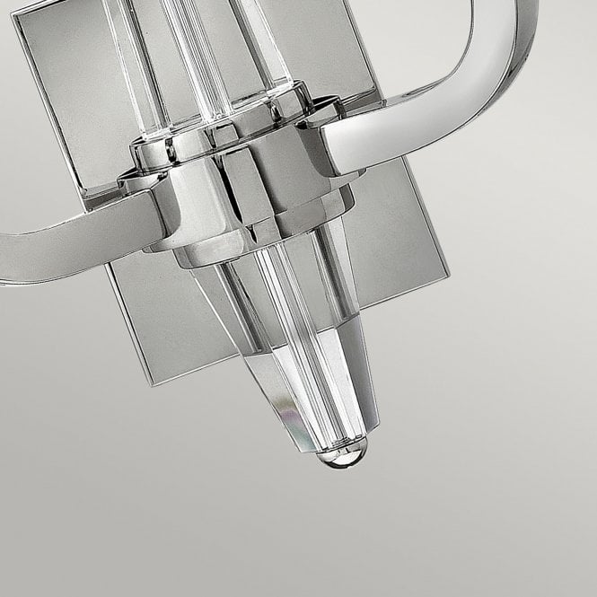 Ascher Double Wall Light Polished Nickel With Crystal Detail