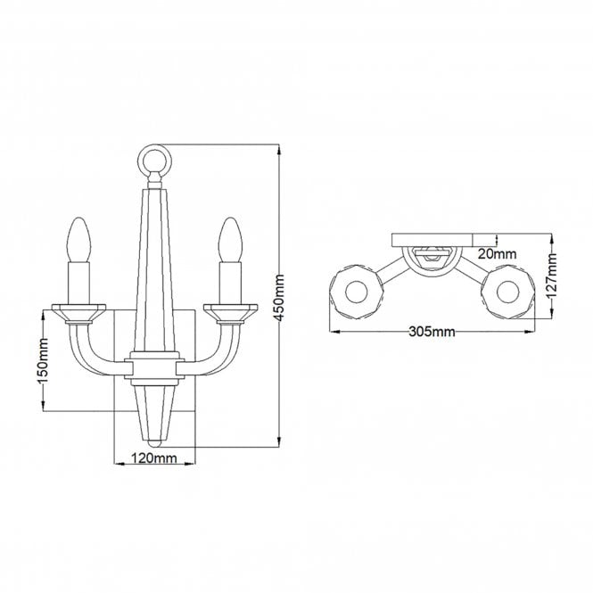 Ascher 3 Light Pendant Polished Nickel With Crystal Detail