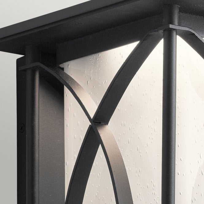 Ashbern Single Large Outdoor Wall Lantern IP44 Textured Black