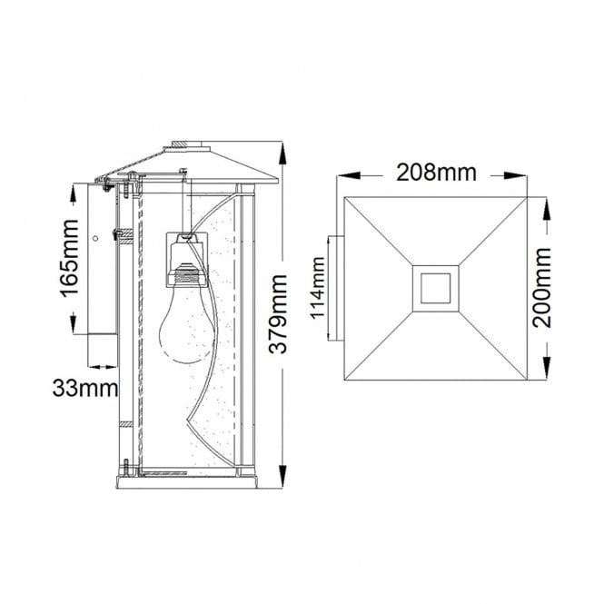 Ashbern Single Medium Outdoor Wall Lantern IP44 Textured Black