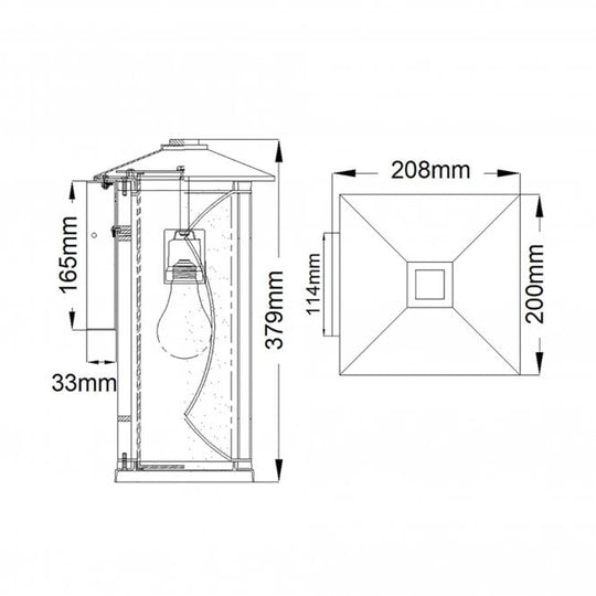 Ashbern Single Medium Outdoor Wall Lantern IP44 Textured Black