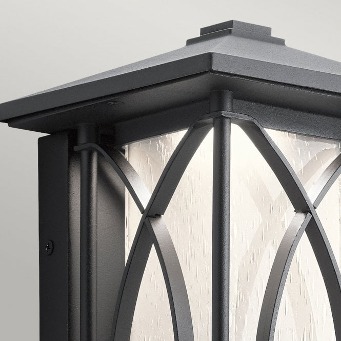 Ashbern Single Small Outdoor Wall Lantern IP44 Textured Black