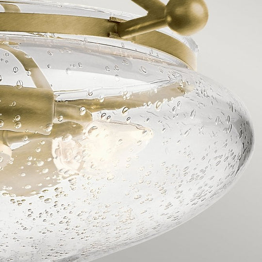 Belle 3 Light Semi-Flush Mount Ceiling Light Brushed Natural Brass