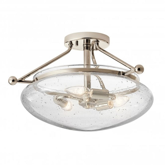 Belle 3 Light Semi-Flush Mount Ceiling Light Polished Nickel
