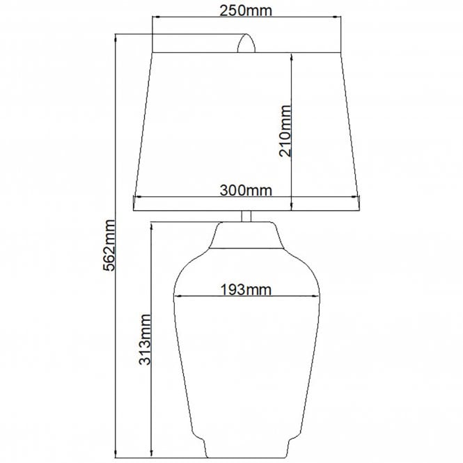 Bexley Table Lamp White & Polished Nickel with Balck Faux Silk Shade