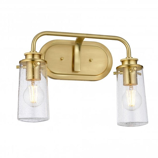 Braelyn Doubel IP44 Wall Light Brushed Brass