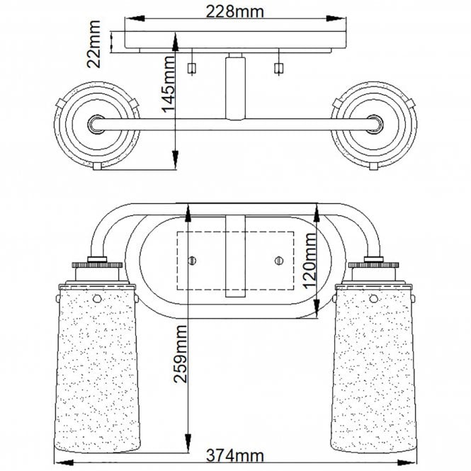 Braelyn Double IP44 Wall Light Polished Chrome