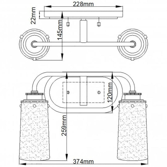 Braelyn Double IP44 Wall Light Polished Chrome