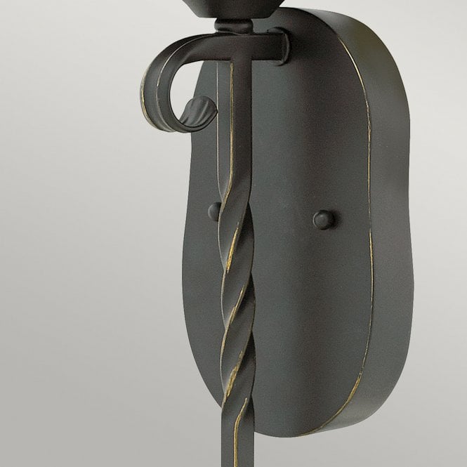 Casa Double Wall Light Seedy Glass Shade Olde Black