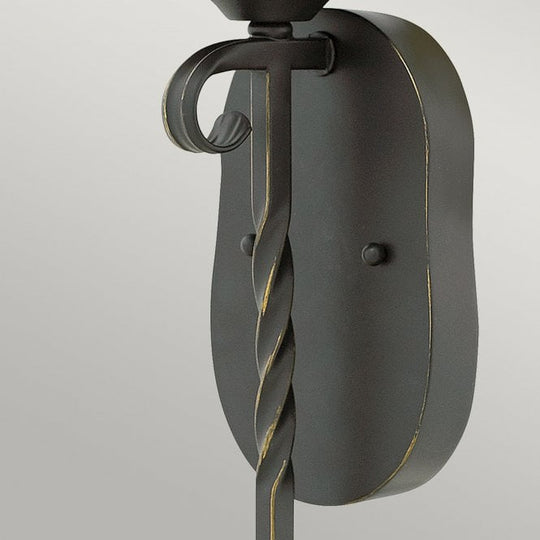 Casa Double Wall Light Seedy Glass Shade Olde Black