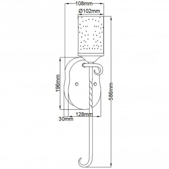 Casa Double Wall Light Seedy Glass Shade Olde Black