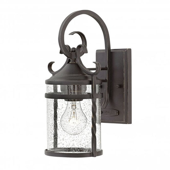 Casa Triple Wall Lantern IP44 Seedy Glass Shade Olde Black