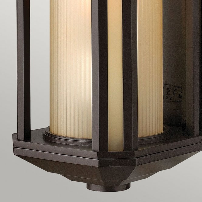 Castelle 1 Light Medium Wall Lantern Ribbed Etched Glass Bronze