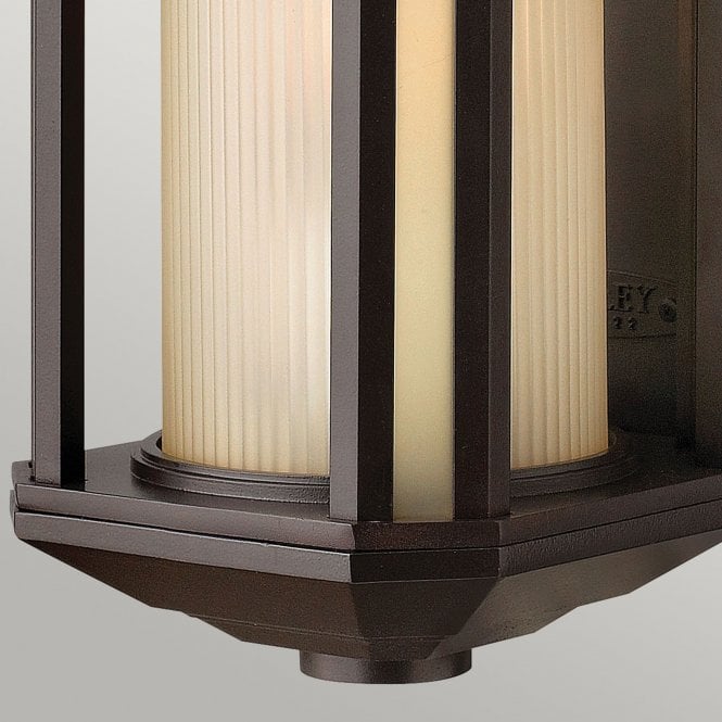 Castelle 1 Light Small Wall Lantern Ribbed Etched Glass Bronze