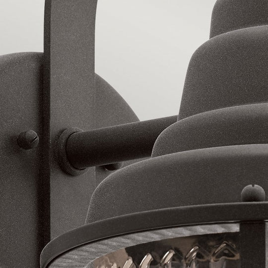 Chance Harbor 1 Light Large Wall Lantern Ribbed Glass IP44 Weathered Zinc