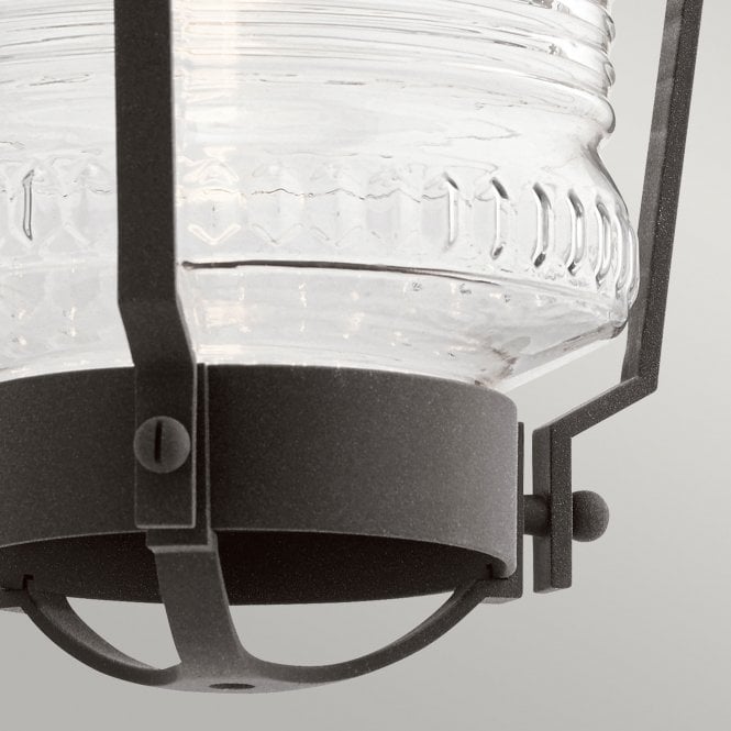 Chance Harbor 1 Light Large Wall Lantern Ribbed Glass IP44 Weathered Zinc