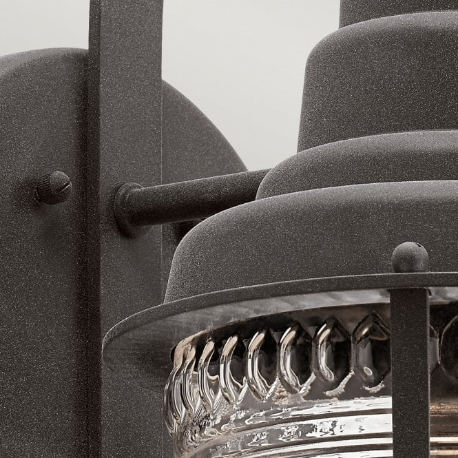 Chance Harbor 1 Light Medium Wall Lantern Ribbed Glass IP44 Weathered Zinc