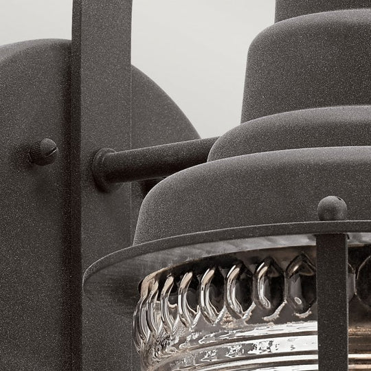 Chance Harbor 1 Light Medium Wall Lantern Ribbed Glass IP44 Weathered Zinc