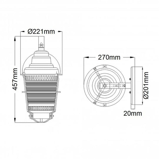 Chance Harbor 1 Light Medium Wall Lantern Ribbed Glass IP44 Weathered Zinc