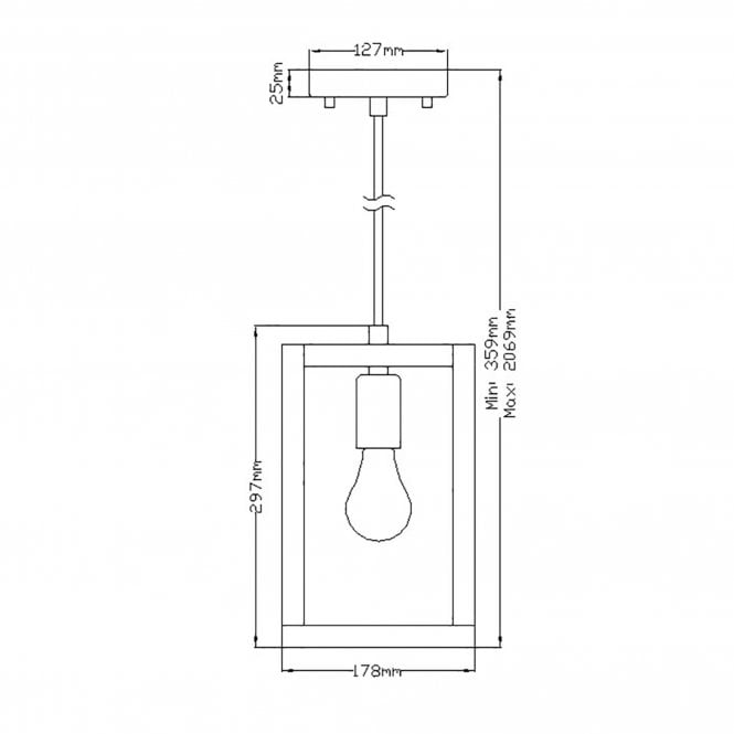 Ensemble Single Rectangle Pendant Brushed Bronze