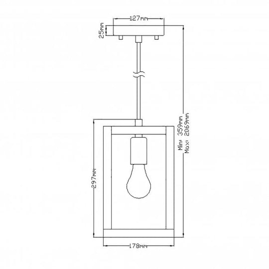 Ensemble Single Rectangle Pendant Polished Nickel