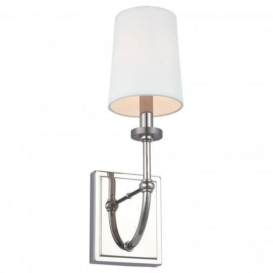 Felixstowe Single Wall Light White Shade Polished Chrome IP44