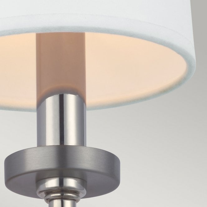 Felixstowe Single Wall Light White Shade Polished Chrome IP44