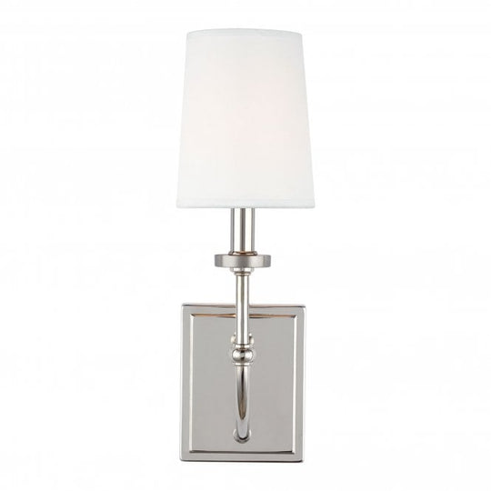 Felixstowe Single Wall Light White Shade Polished Chrome IP44