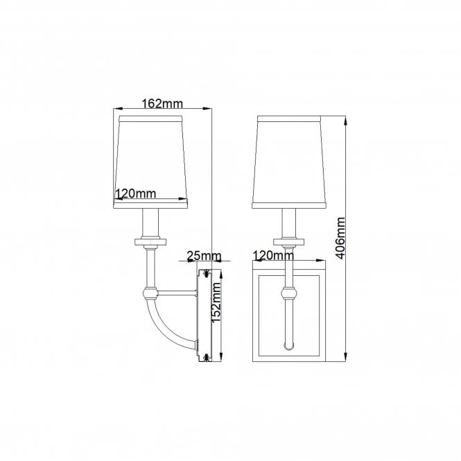 Felixstowe Single Wall Light White Shade Polished Chrome IP44