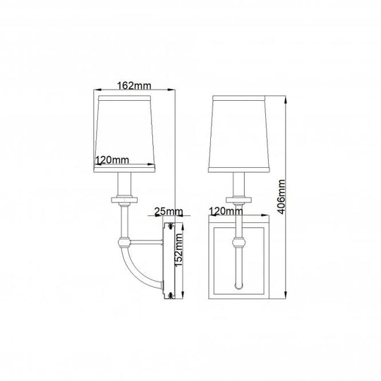 Felixstowe Single Wall Light White Shade Polished Chrome IP44