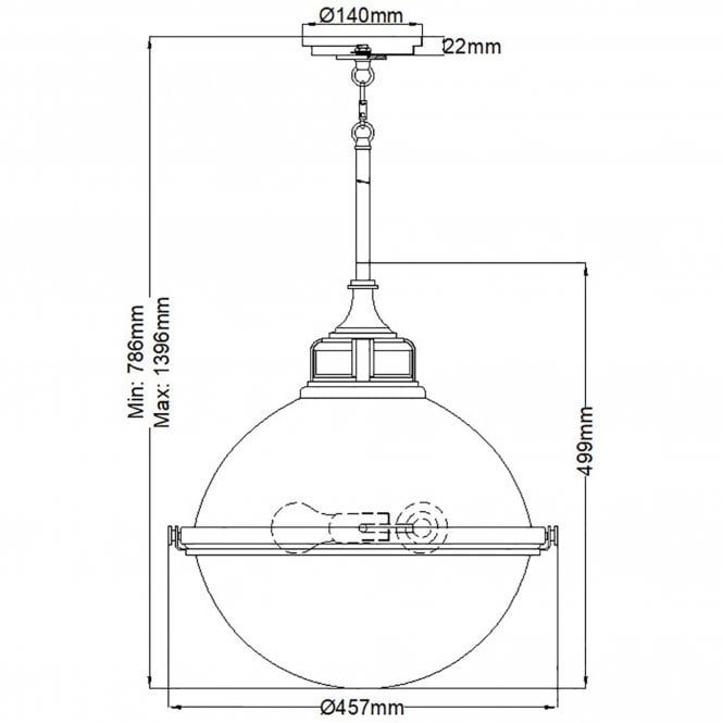 Fletcher 3 Light Large Pendant Light Aged Zinc with Heritage Brass