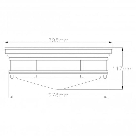 Hadrian 2 Light Flush Ceiling Fitting Clear Glass Brushed Bronze