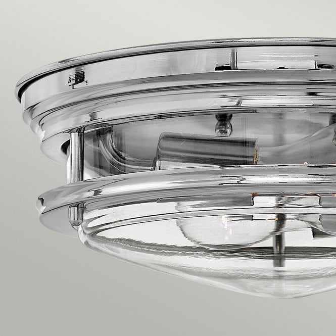 Hadrian 2 Light Flush Ceiling Fitting Clear Glass Chrome