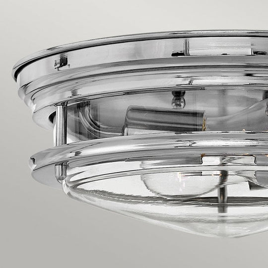 Hadrian 2 Light Flush Ceiling Fitting Clear Glass Chrome