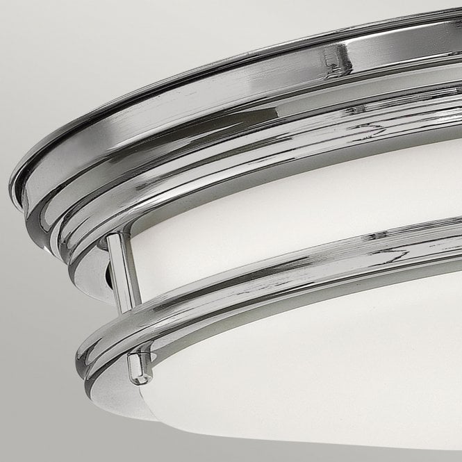 Hadrian 2 Light Flush Ceiling Fitting Opal Glass Chrome
